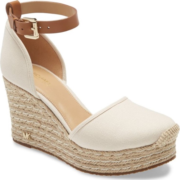 Michael Kors Cream Tan Espadrille Wedge Sandals - Picture 1 of 5
